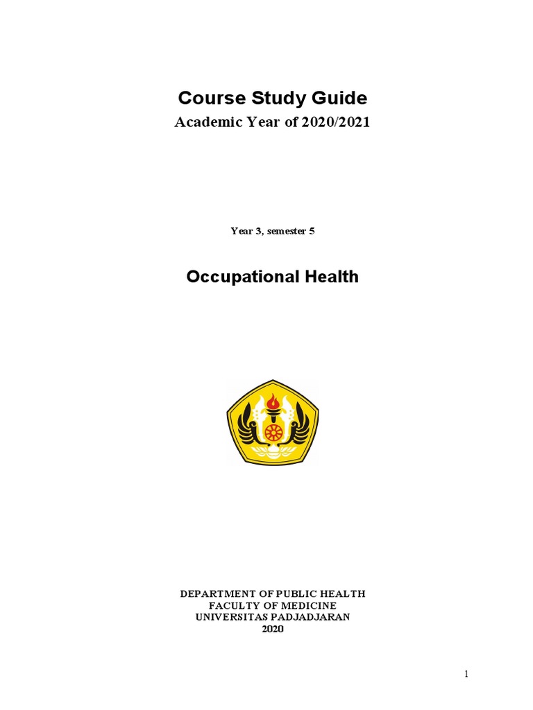 Occupational Health Course Guide 2020 | PDF | Hospital Acquired ...