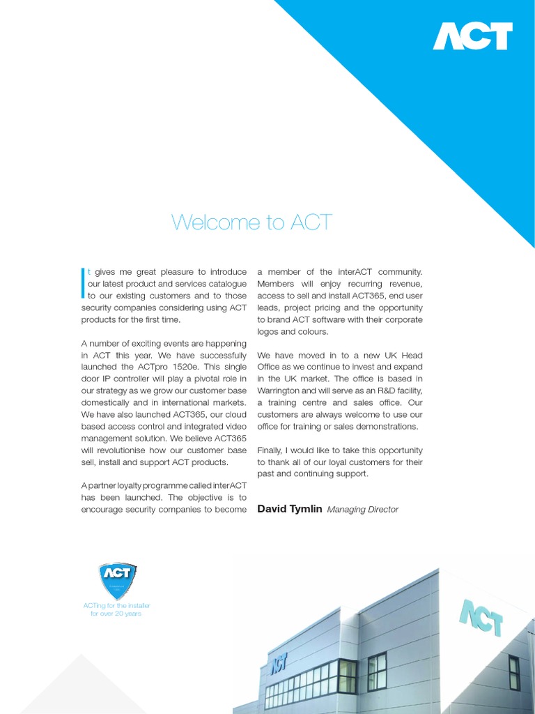ACT Product Catalogue 2016-17 | PDF | Access Control | Application Software