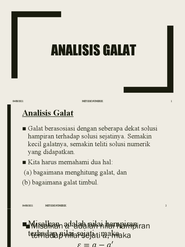 Analisis Galat | PDF | Pengelolaan Keuangan & Uang | Metode & Bahan Ajar