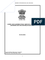 Jammu and Kashmir Public Service Commission (Business and Procedure) Rules 2021