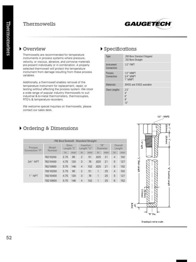 THERMOWELL PDF Thermocouple Temperature