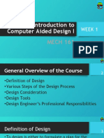 Intro to CAD I - Design Process & Tools