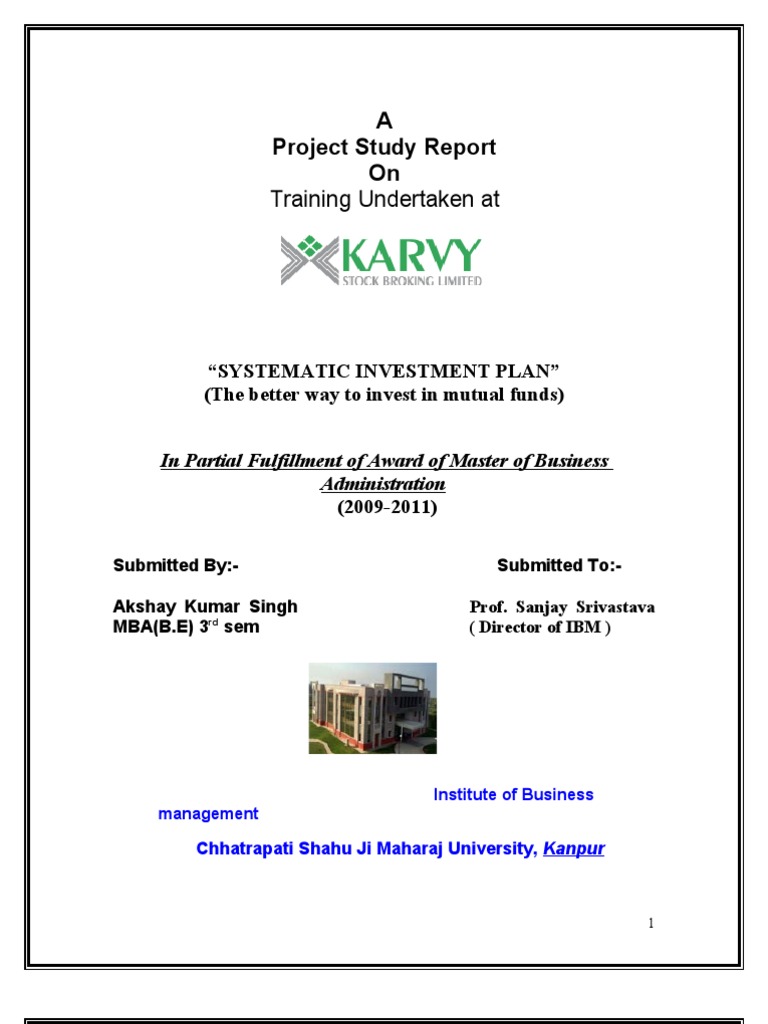 Project Report On Karvy Mutual Fund Services | PDF | Securities ...