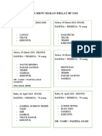 Daftar Menu Makan Diklat BP 1318