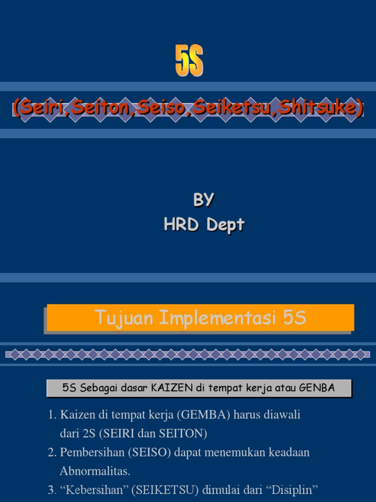 (Seiri, Seiton, Seiso, Seiketsu, Shitsuke) : BY HRD Dept | PDF