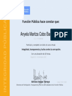 Certificados Integrdad, Trasparencia y Lucha Contra La Corrupcion