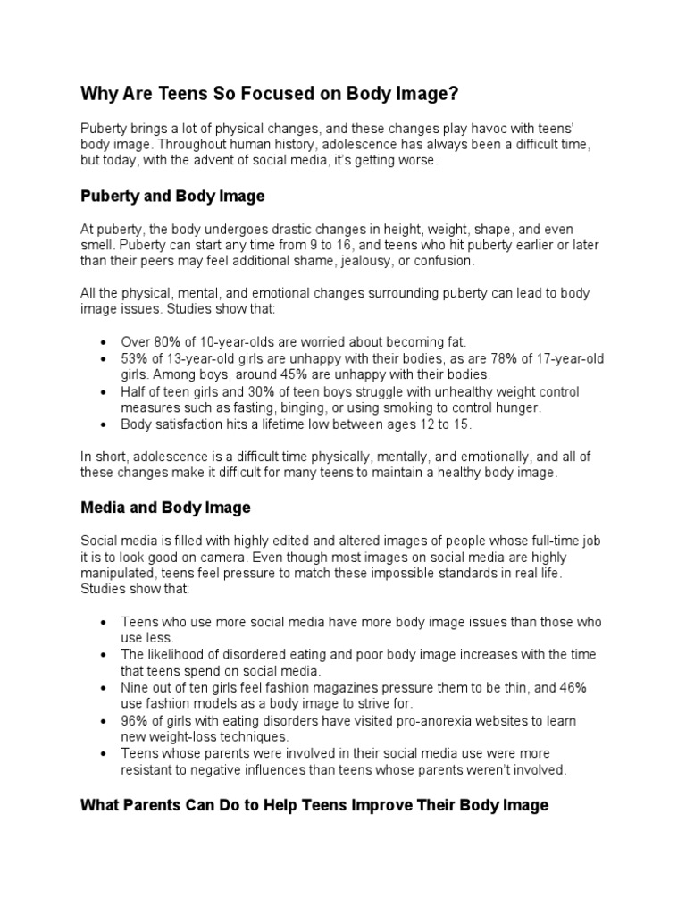 Teens and Body Image Challenges | PDF | Body Image | Adolescence, image size:768x1024