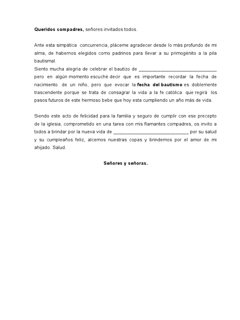 Brindis de Bautizo | PDF