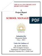 School Management: A Project Report On