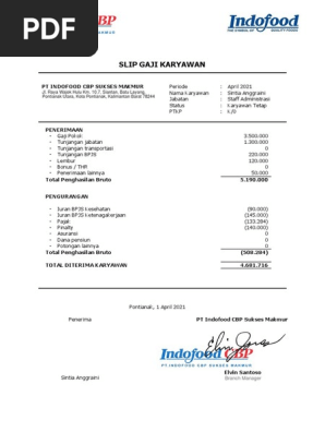 Slip Gaji Indofood