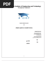 Coimbatore Institute of Engineering and Technology.: Pervasive Computing