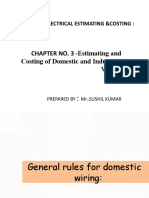 Electrical Estimating & Costing Chapter on Domestic & Industrial Wiring Rules
