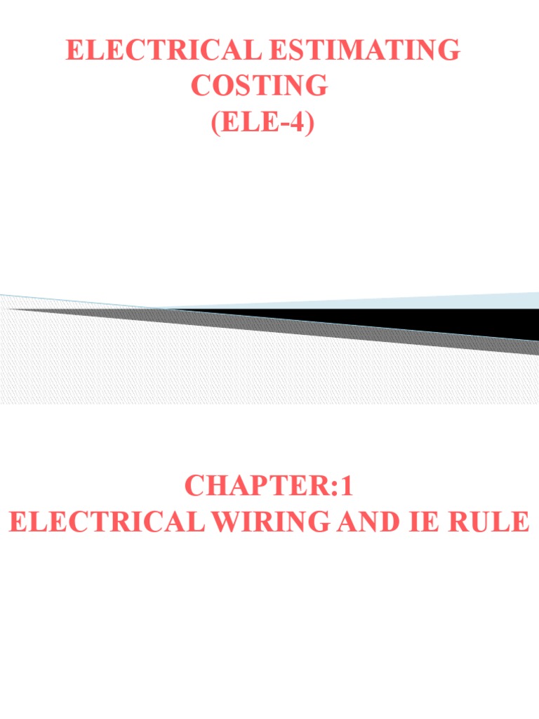 Electrical Estimating Costing (ELE4) PDF Electrical Wiring Civil Engineering
