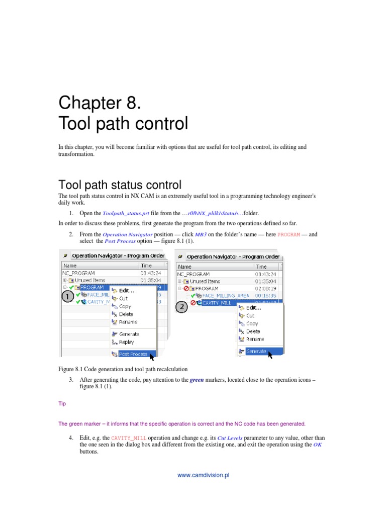 NX CAM Tool Path Control Guide | PDF | Machining | Cartesian Coordinate ...