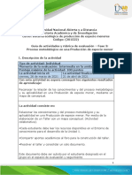 Guía de Actividades y Rúbrica de Evaluación - Unidad 1 - Fase 3 - Proceso Metodológico en Una Producción de Especie Menor