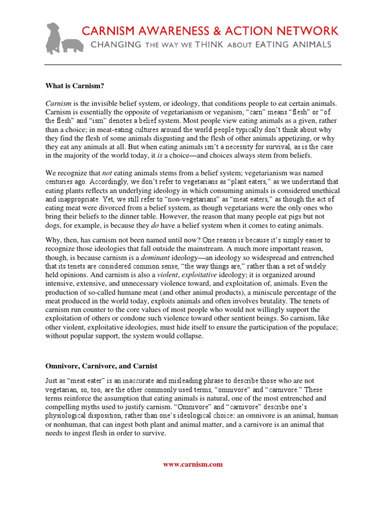 What Is Carnism PDF Philosophical Theories Psychological Concepts