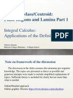 Applications of The Definite Integral Center of Mass (Centroid) Plane Region