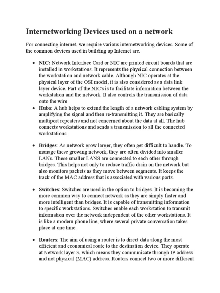 Devices Used On A Network PDF Wireless Lan