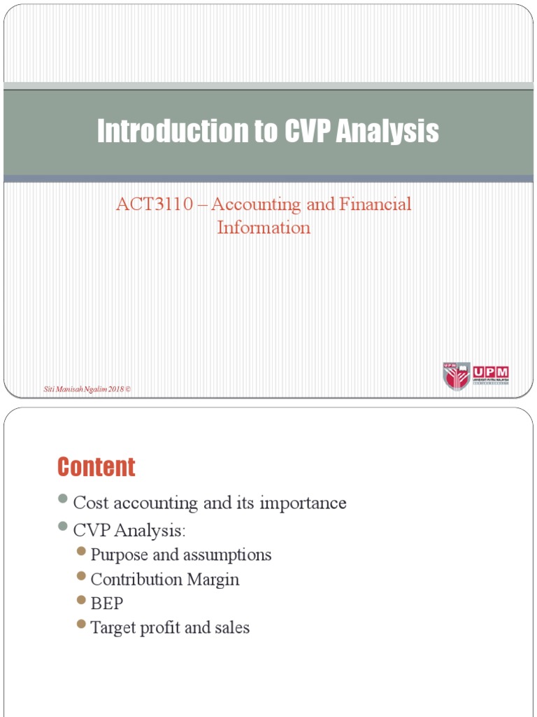 CVP Analysis in Cost Accounting Basics | PDF | Cost Accounting | Marketing