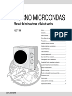 Horno Microondas: Manual de Instrucciones y Guía de Cocina