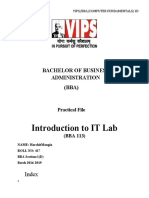 Introduction To IT Lab: Bachelor of Business Administration (BBA)