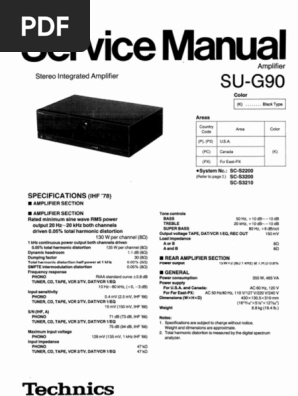 Technics Su G90 Service Manual