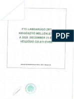 FTC Labdarúgó Zrt. - Kiegészítő Melléklet 2020