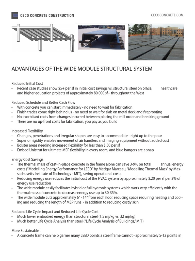 Advantages of The Wide Module Structural System | PDF | Life Cycle ...