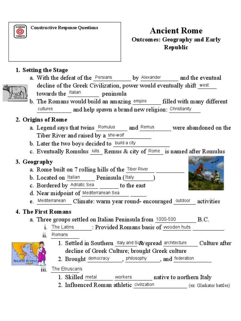 Ancient Rome Geography and Early Republic PDF Roman