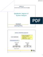 Qualitative Aspects of System Analysis: ENIN 433 Risk Assessment and Decision Analysis