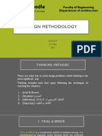 Design Methodology: Faculty of Engineering Department of Architecture