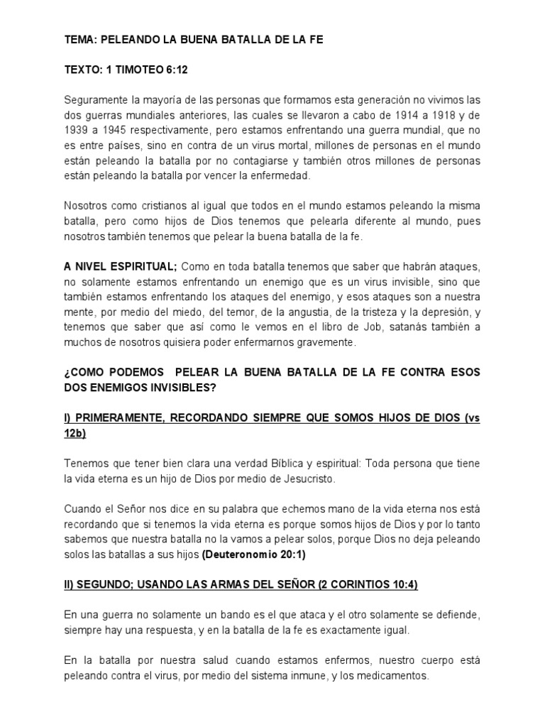 Peleando La Buena Batalla de La Fe | PDF | Dios | Religión y creencia