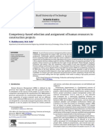 Competency-Based Selection and Assignment of Human Resources To Construction Projects