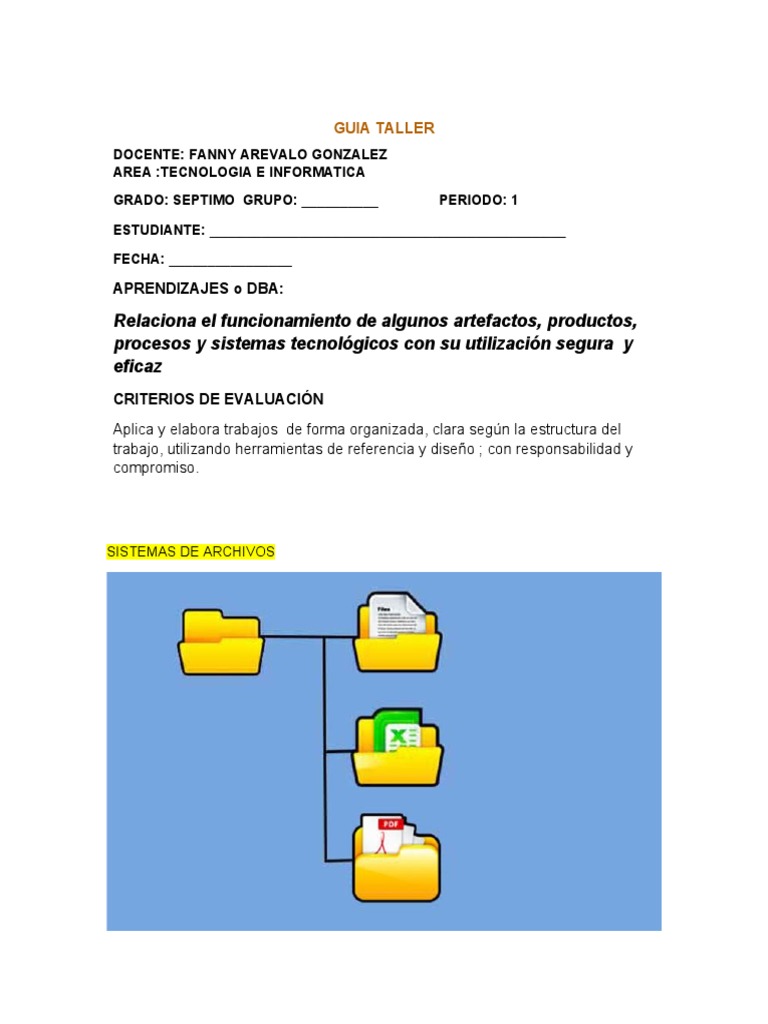 Guia Taller 1 Tecnologia e Informatica Grado 7 | PDF | Grupo de ...