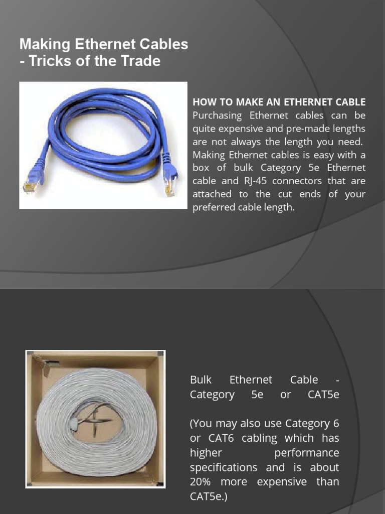 Making Ethernet Cables | PDF | Electrical Connector | Computer Networking