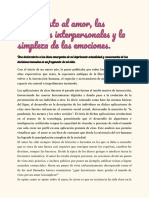 Manifiesto Al Amor, Las Relaciones Interpersonales y La Simpleza de Las Emociones.