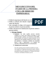 Resumen Ejecutivo Del Cuestionario de La Primera Practica de Derecho Empresarial