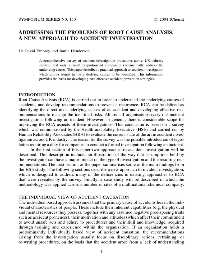 Addressing The Problems of Root Cause Analysis | PDF | Causality | Risk