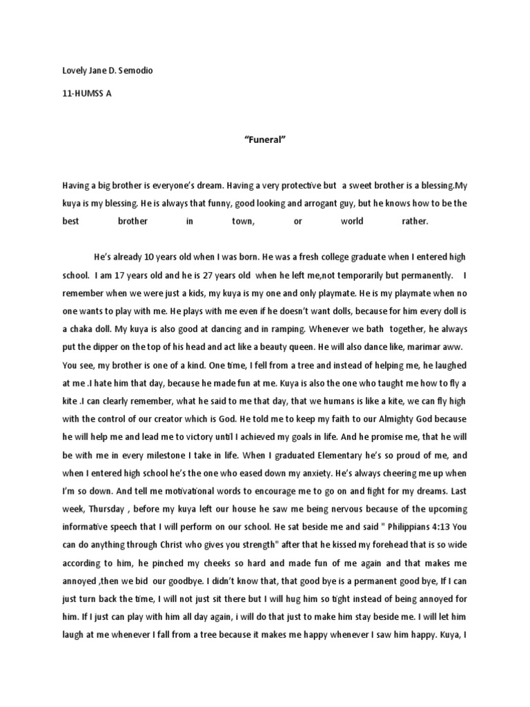 Funeral Speech PDF