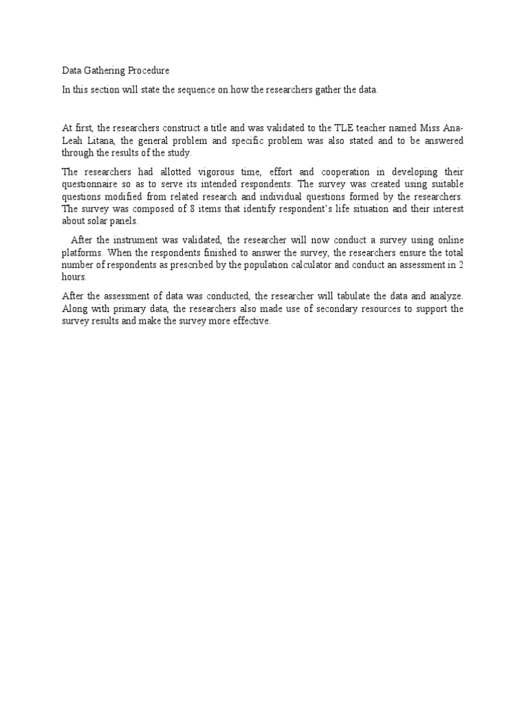 Data Gathering Procedure PDF