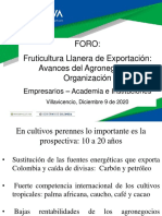 Antecedentes y Perspectivas Frutas Exportación Llanos. J.Orduz