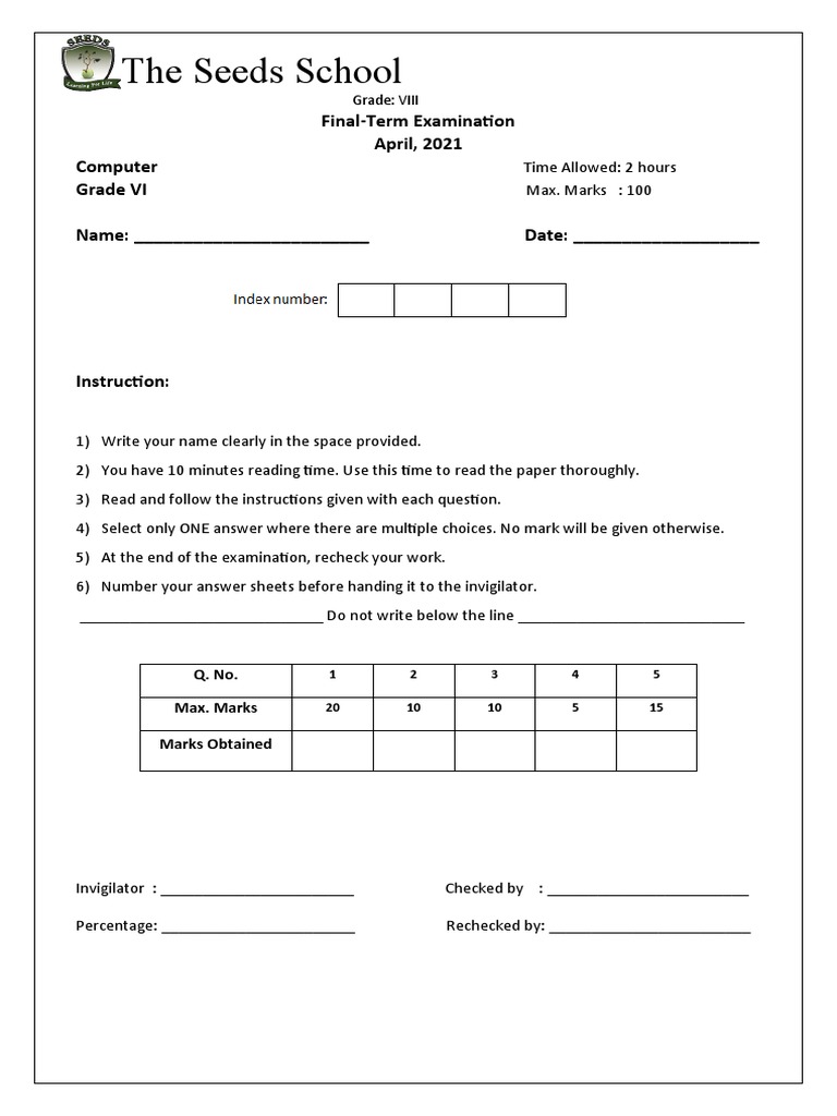 Grade 8 Islamiat Final Exam Paper | PDF | Hadith | Quran