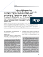 2011 ACR Recommendations for the Treatment of Juvenile Idiopathic Arthritis