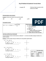 Day 26 Radicals Quadratic Formula