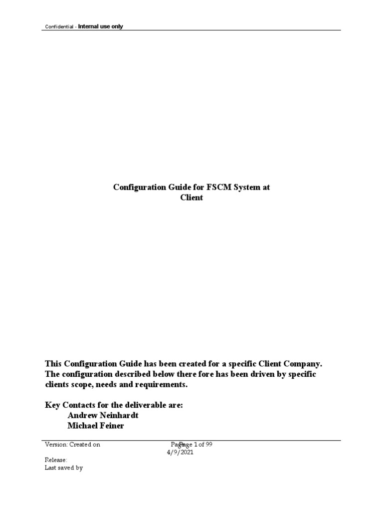 Config Guide FSC M Prototyp | PDF | Financial Transaction | Supply ...