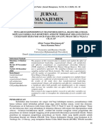 Penggaruh Kepemimpinan Transformasional, Iklim Organisasi, Kepuasan Kerja dan Komitmen Afektif terhadap Organizational Citizenship Behavior (OCB) pada Pegawai PT. PDAM Tirta Wijaya Cilacap