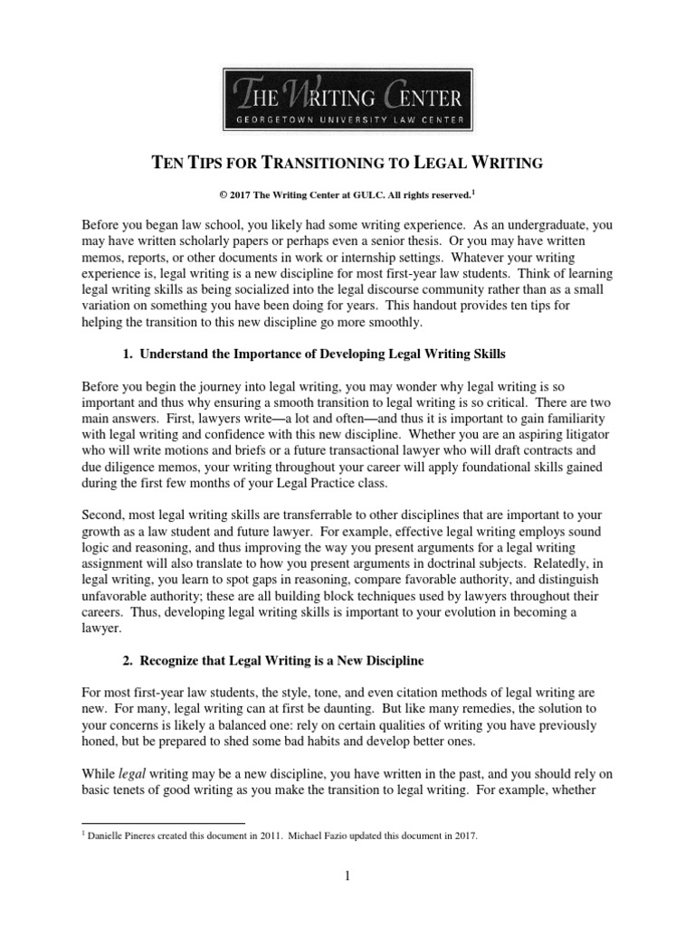 Georgetown 10 Tips For Legal Writing | PDF | Proofreading | Human ...