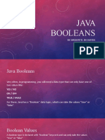 Java Booleans: By: Milbert B. Bechayda