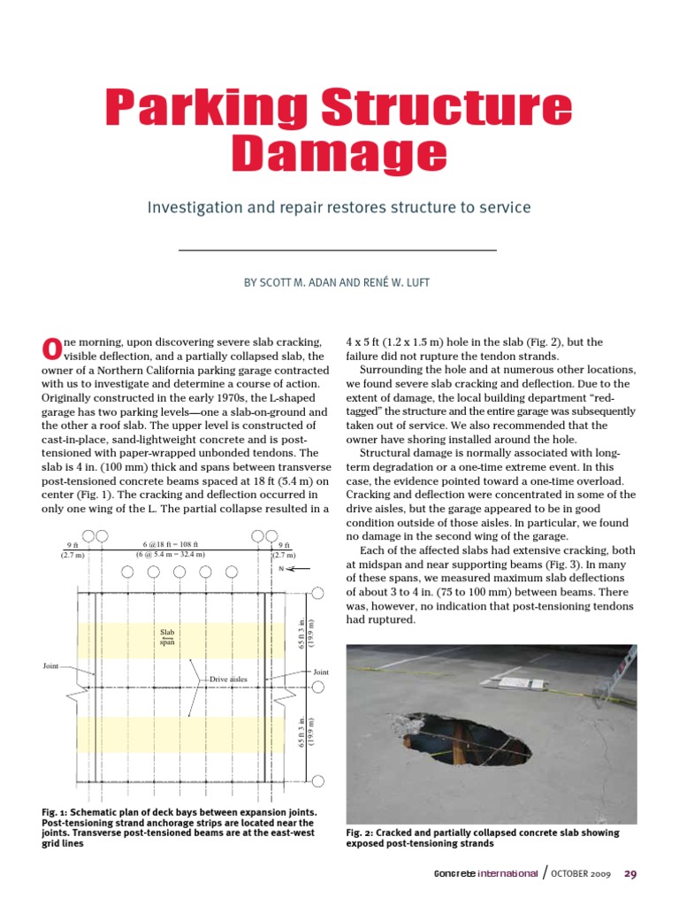Parking Garage Slab Damage Repair Guide | PDF | Prestressed Concrete ...