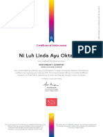 Ni Luh Linda Ayu Oktaviani: Certificate of Achievement